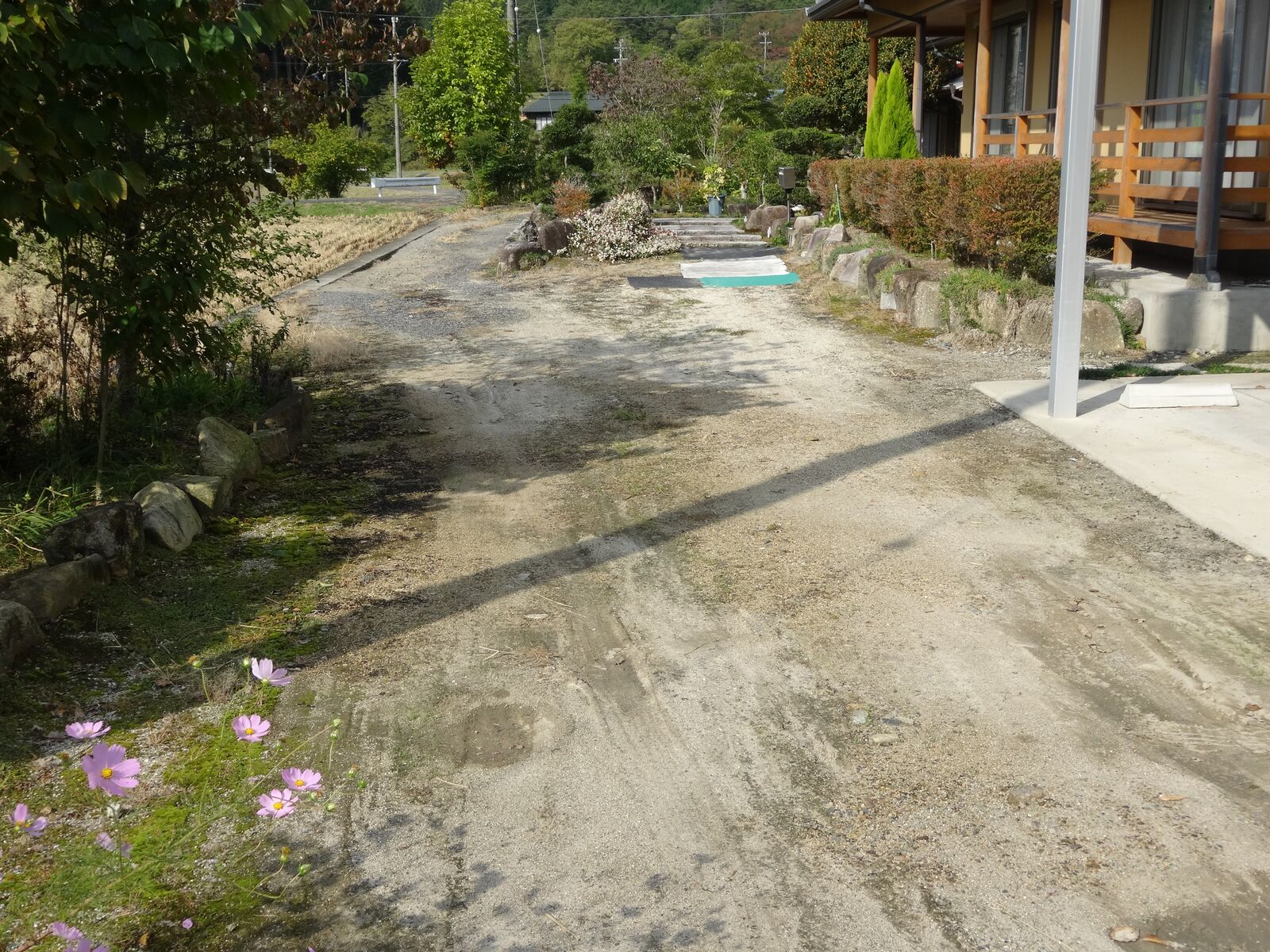 洗い出し仕上げのアプローチの施工前